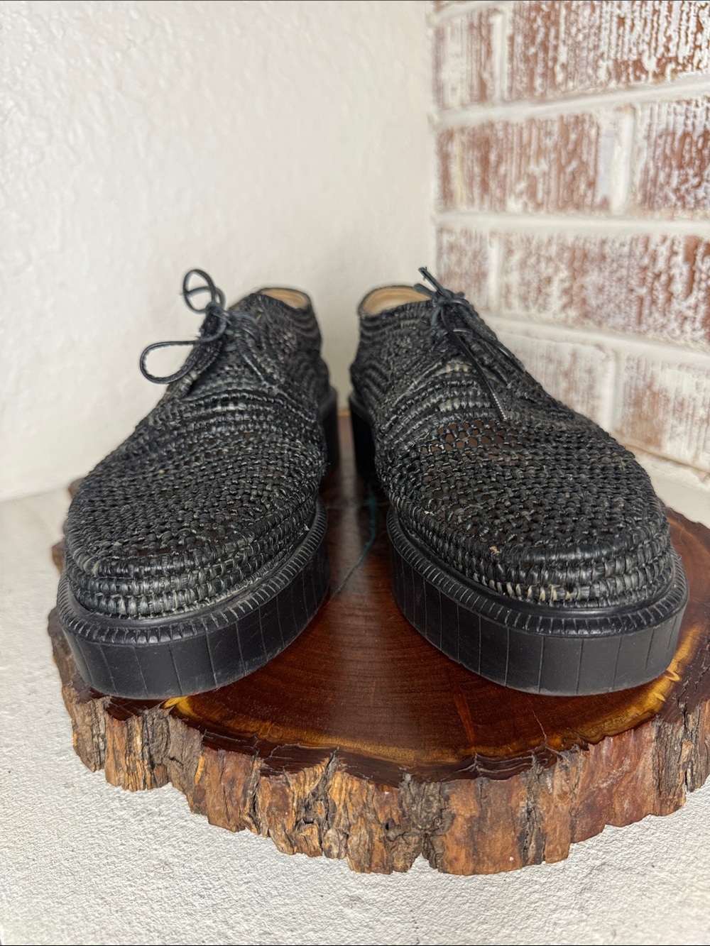 Robert Clergerie Raffia Platform Oxfords - Picture 8 of 11